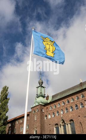 Äußere des alten Rathauses in Stockholm Schweden, erbaut 1923 Stockfoto