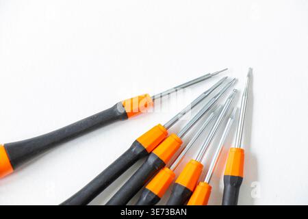 Schraubendrehersatz mit verschiedenen Köpfen Stockfoto