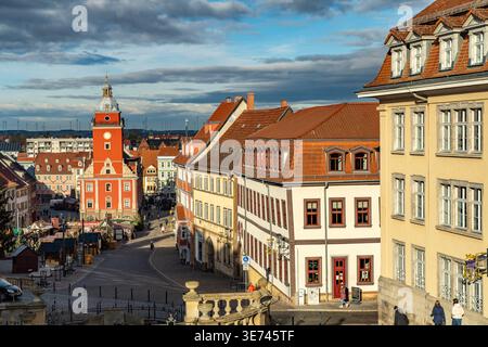 Hauptmarktplatz mit dem alten Rathaus in Gotha, Thüringen, Deutschland Stockfoto