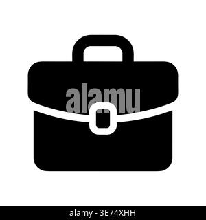 Schwarzes Aktentasche Symbol minimales flaches Design Stock Vektor