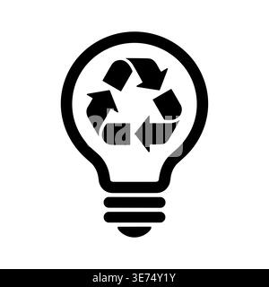 Recycling-Symbol in Glühlampenform, umweltfreundliches Konzeptsymbol Stock Vektor