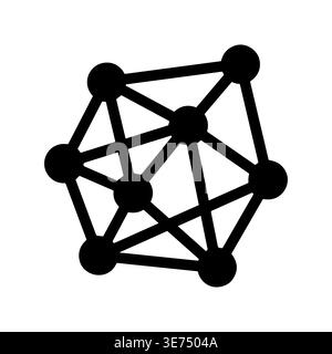 Symbol für verbundenes Netzwerk, neuronale Verbindung, grafischer Vektor-Illustration Stock Vektor