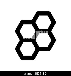 Minimalistisches Design mit Wabenmuster, Schwarz auf weißem Hintergrund Stock Vektor