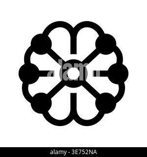 Abstrakte, miteinander verbundene Blumengrafik, digitales Design, einfache Strichkunst Stock Vektor