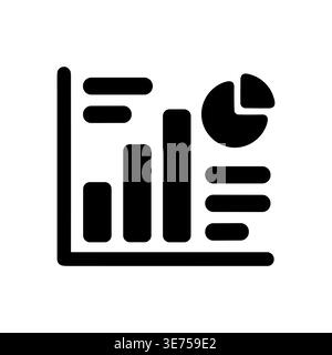 Minimalistisches Infografik-Symbol mit Balken- und Kreisdiagramm Stock Vektor