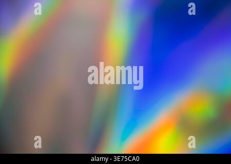 Heller prismatischer Regenbogenheller, abstrakter, unscharfer Hintergrund Stockfoto