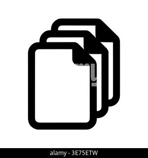 Symbol "Dokumentstapel" oder "Papiere" in einfacher Linienart Stock Vektor