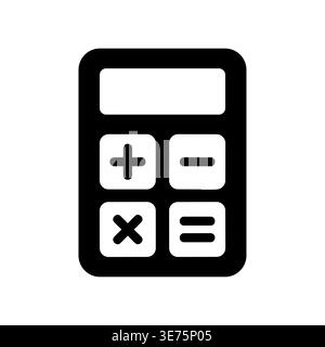 Illustration des Taschenrechnersymbols in massivem schwarzem Design Stock Vektor
