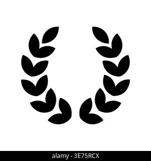 Minimalistische schwarze Lorbeerkranz Vektor-Illustration auf weißem Hintergrund Stock Vektor