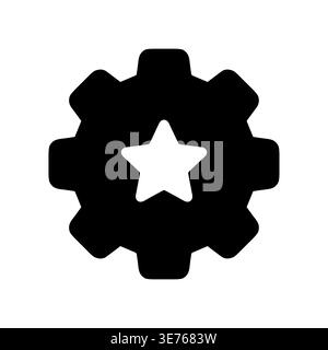 Schwarze Ausrüstung mit Sternensymbol, einfaches Design mit Lieblingseinstellung Stock Vektor