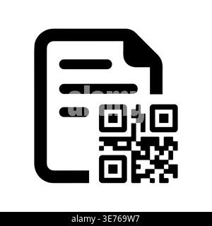 Symbol für QR-Code-Dokument, Vektorabbildung in flacher Ausführung Stock Vektor
