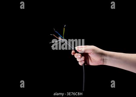 Handhalterung des Spiralkabels Stockfoto