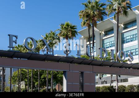 Der Eingang zum Fox Studio in Los Angeles, Kalifornien, USA. Stockfoto