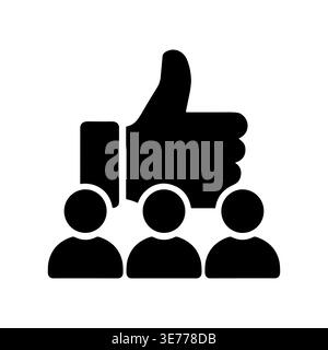 Social Media Engagement Concept mit „Daumen hoch“ und „Personen“-Symbolen Stock Vektor