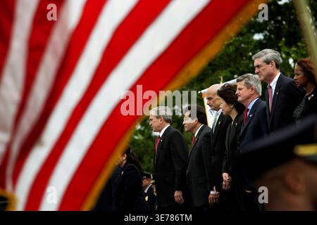 Präsident Bush spricht beim jährlichen Gedenkfeiertag für Friedensbeamte Stockfoto