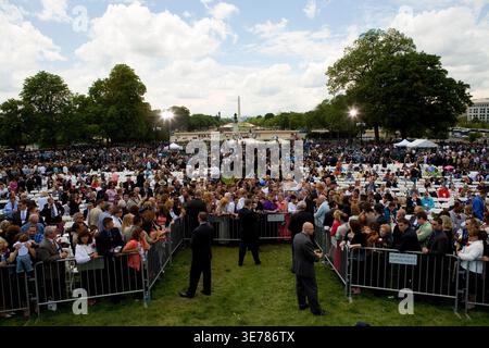 Präsident Bush spricht beim jährlichen Gedenkfeiertag für Friedensbeamte Stockfoto