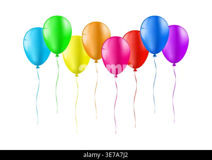Ein paar Ballons. Ballons für Party, Geburtstag, Feier oder Jahrestag. Vektorabbildung. Stock Vektor