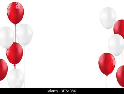 Hintergrund Der Ballonfeier. Hintergrund für Valentinstag, Hochzeitsfeier, Muttertag oder Jahrestag. Vektorabbildung. Stock Vektor