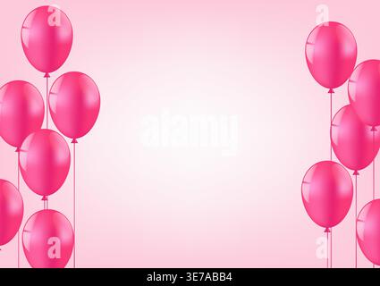 Hintergrund Der Ballonfeier. Hintergrund für Valentinstag, Hochzeitsfeier, Muttertag oder Jahrestag. Vektorabbildung. Stock Vektor