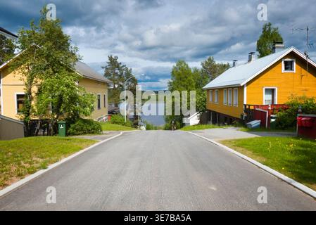 Traditionelle finnische Architektur in Nurmes, Finnland Stockfoto