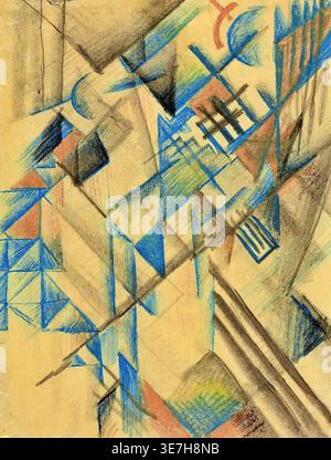 Abstrakte Formen II, 1913 von August Macke. Expressionistische Ölmalerei mit dynamischer Anordnung abstrakter geometrischer Formen in expressiver Farbe Stockfoto