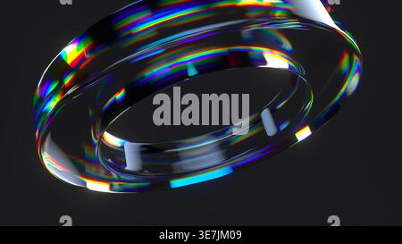 Abstrakter 3D-Glastorus oder -Röhre Stockfoto