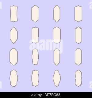 Satz von Vintage Dekorative Label Rahmen Sammlung mit dekorativen Rahmen und leeren Retro Formen auf Pastell Hintergrund Vektor Illustration Stock Vektor