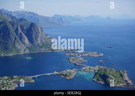 Blick vom Reinebringen, Lofoten, Norwegen Stockfoto