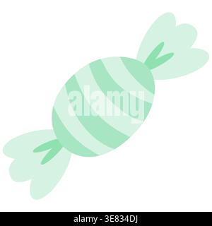 Mint gewickelter Bonbon-Vektor in flachem Stil. Süße Süßigkeiten Illustration perfekt für kreative und moderne Designprojekte Stock Vektor