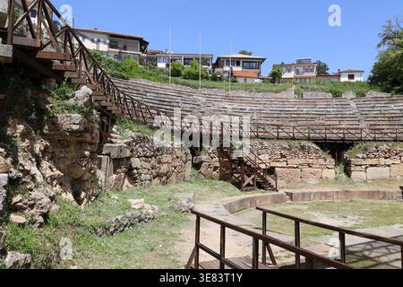 Altes Theater in der heutigen Altstadt von Ohrid, Nordmazedonien Stockfoto