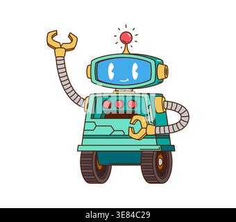 Zwei-Rad-Roboter-Cartoon-groovige Figur Stock Vektor