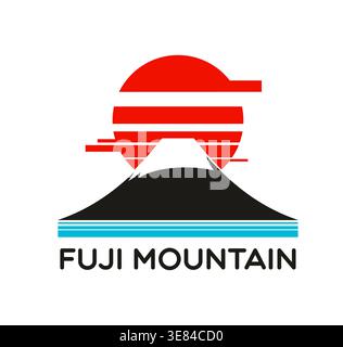Japanischer Fuji-Gipfel und Gletschersymbol Stock Vektor