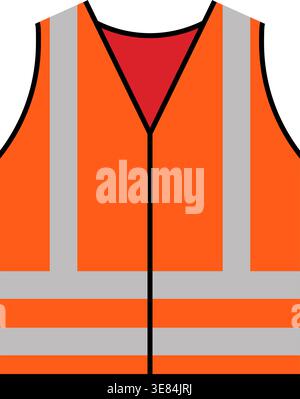 Klassische Arbeitssicherheitsweste Hi Vis VIZ Kleidung Symbol Vektor isoliert auf transparentem Hintergrund Stock Vektor