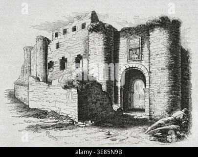 Überreste von DoñA Urraca Palace, Zamora, Kastilien, Spanien, 1852; wo Vellido Dolfos Zuflucht fand, nachdem er den König Don Sancho getötet hatte. Aus der „Historia General de EspañA“ von Pater Mariana, Madrid, 1852. Stockfoto