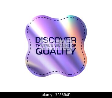 Metallic-Hologramm Y2K Entdecken Sie Aufkleber oder Etiketten in echter Qualität. Produktqualität Award Folienanhänger, Echtheitszertifikat Chrom Hologramm Vektor Aufkleber. Offizielles Garantieaufkleber oder holographisches Y2K-Etikett Stock Vektor