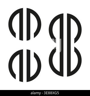 Abstraktes Logo-Set. Markenvektor-Emblem. Symbol für Unternehmensform. Grafische Vielfalt. Nur manueller Vektor. Kein autotrace verwendet. EPS 10. Stock Vektor