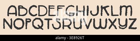 Schriftart Doodle Bubble. Geschwollene Buchstaben. Trübe abc-Vorlage Stock Vektor