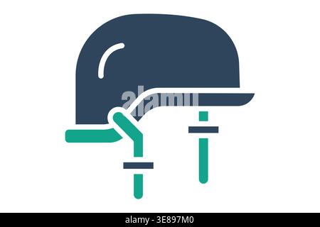 Militärhelm Solid Symbol. Symbol für das Verteidigungsministerium. Vektorillustration für Regierungselemente Stock Vektor