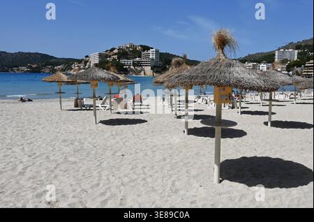 Peguera, kastilisch Paguera, ist ein Touristenort im Südwesten der Baleareninsel Mallorca. Er gehört zur Gemeinde Calvia. Foto: Palmira Beach bzw. Strand *** Peguera, kastilisches Paguera, ist ein Touristenort im Südwesten der Baleareninsel Mallorca. Es gehört zur Gemeinde Calvia Photo Palmira Beach oder Strand Stockfoto