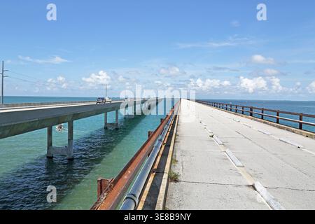 die alten 7 Mile Bridge auf den Florida keys Stockfoto