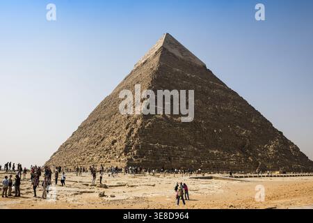 Cheops-Pyramide, Pyramiden von Gizeh, UNESCO-Weltkulturerbe, Gizeh, Kairo, Ägypten Stockfoto