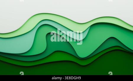 Grüner, geschichteter, abstrakter Hintergrund für die Produktpräsentation Stockfoto