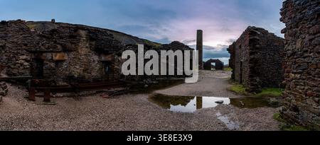 Panoramablick auf Old Gang Lead Mill Stockfoto