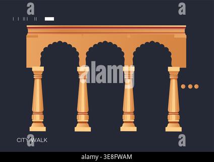 Abstrakter Stadtspaziergang – Heritage Building Elements – Stock Illustrationas EPS 10 Datei Stock Vektor