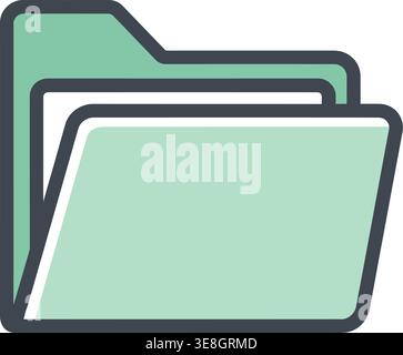Minimalistisch gestapelte Ordnersymbole für Dateiorganisation und digitale Speicherlösungen Stock Vektor