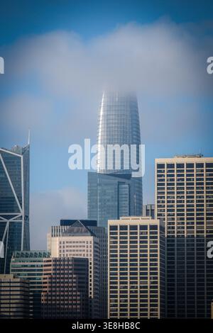 17. OCT 2025 - San Francisco, USA - der Salesforce Tower im Finanzviertel, der höchste Turm in San Francisco. Stockfoto