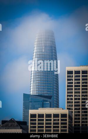 17. OCT 2025 - San Francisco, USA - der Salesforce Tower im Finanzviertel, der höchste Turm in San Francisco. Stockfoto