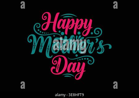 Happy Mother's Day eleganter kursiver Typografie-Vektor Stock Vektor