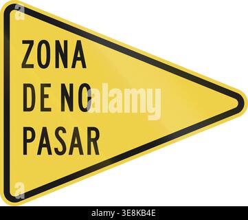US-Straßenwarnschild: Keine Durchfahrtshalle, Puerto Rico-Version Stockfoto