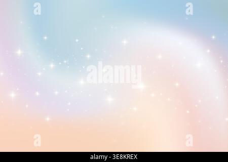 Kosmische Kulisse mit violetten und rosafarbenen Tönen. Schimmernder Himmelsstaub und magische Verlaufseffekte. Fantasy-Universum-Vektor-Illustration mit Stock Vektor
